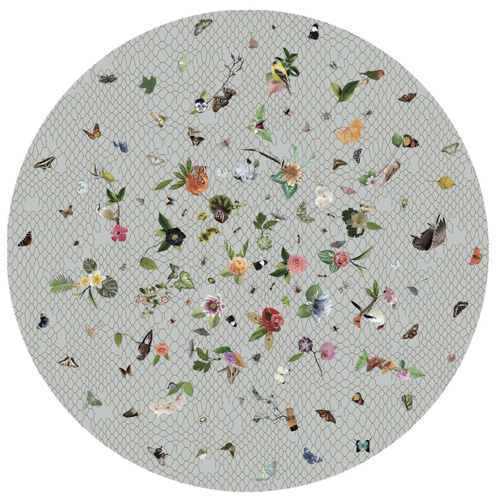 Moooi Carpets Garden of Eden Round Netting vloerkleed 350 wol grijs