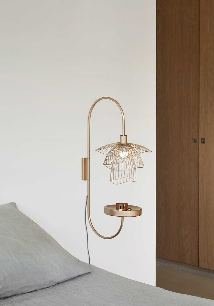 Forestier Papillon wandlamp met plateau zwart