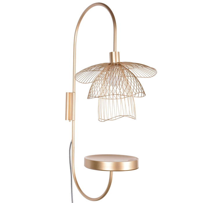 Forestier Papillon wandlamp met plateau champagne
