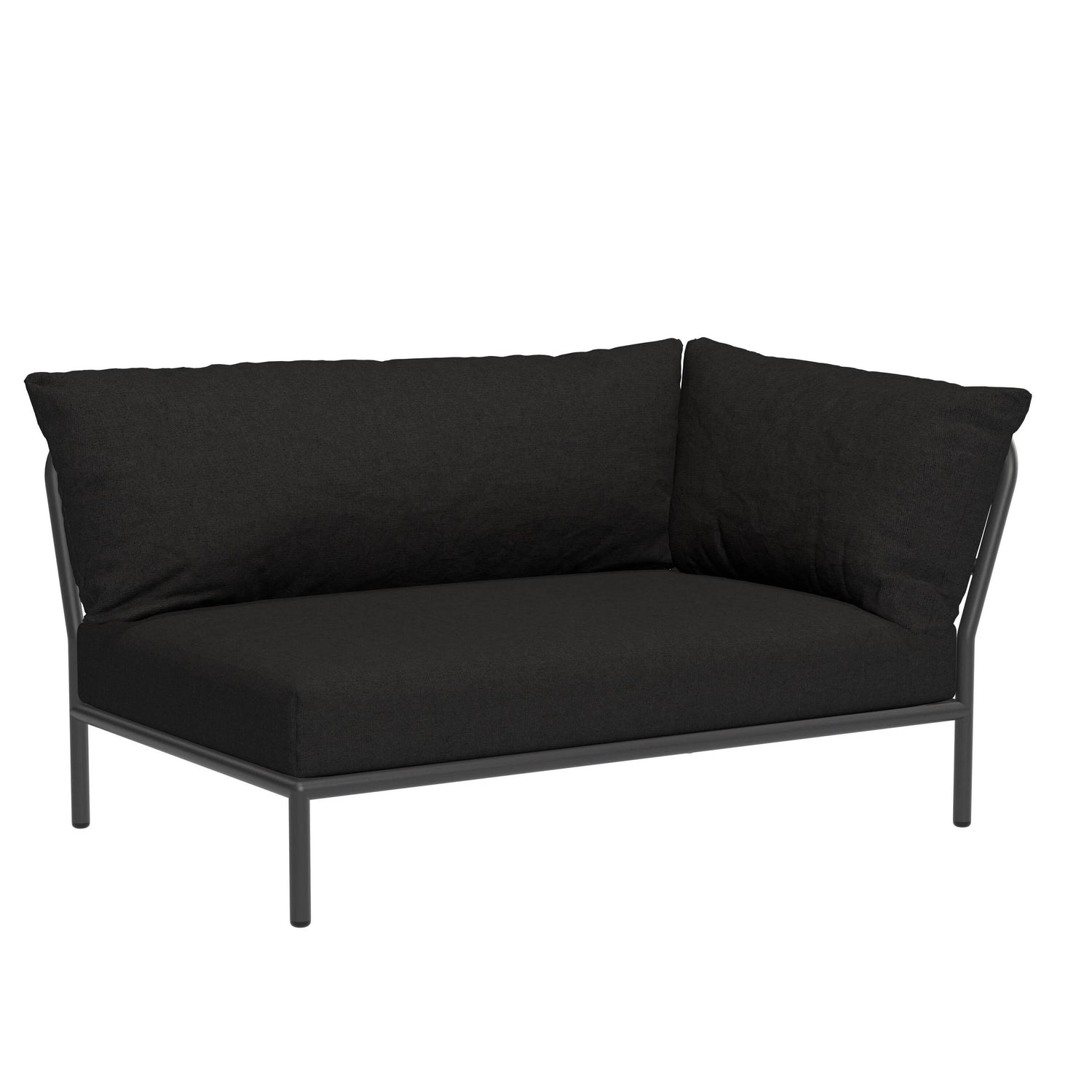 Level2 rechter hoek 2-zits loungebank frame donkergrijs stof char