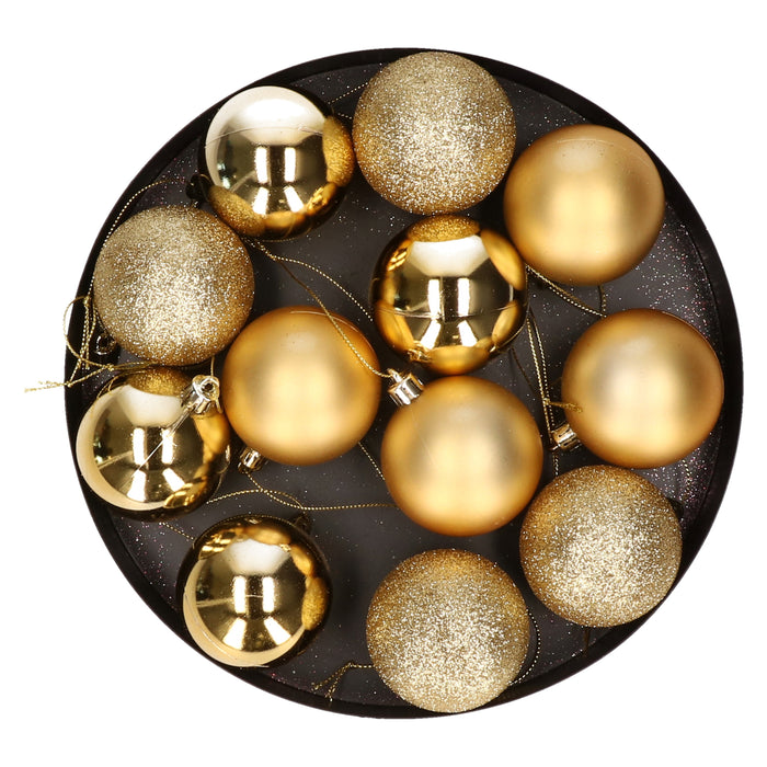 Cosy & Trendy Kerstballen - 12x - goudkleurig - kunststof - 6 cm