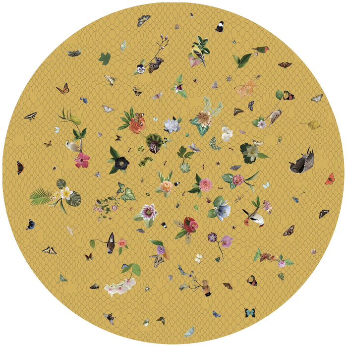 Moooi Carpets Garden of Eden Round Netting vloerkleed 350 wol geel