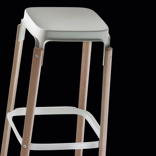 Steelwood barkruk wit|beuken 78cm