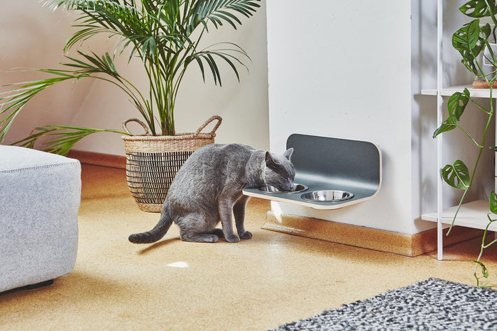 MiaCara Arco kattenvoerbak wand wit