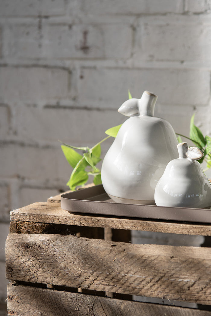 Clayre & Eef Decoratie Peer 8 cm Beige Porselein