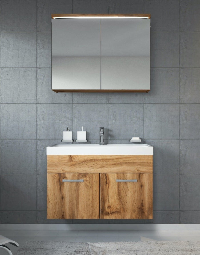 Badplaats Badkamermeubel Set Paso 02 80 x 40 cm - Eiken - Badmeubel