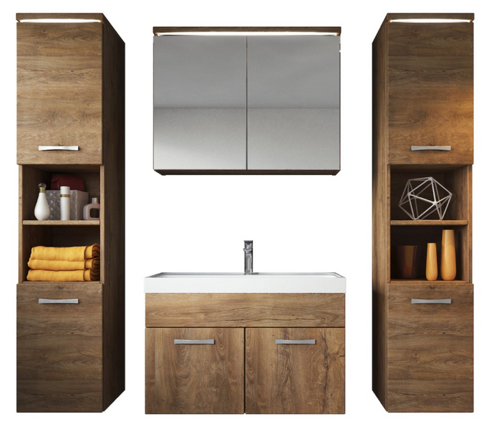Badplaats Badkamermeubel Set Paso XL 80 x 40 cm - Bruin Eiken