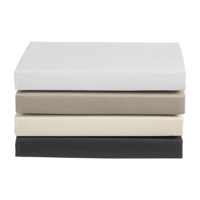 Ambiante Cotton Uni Hoeslaken Topper 180 x 200 cm - Wit