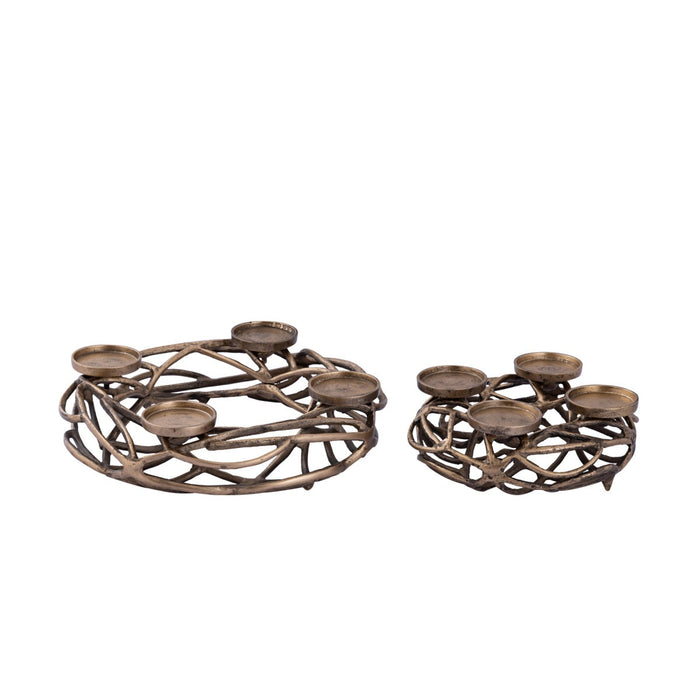 PTMD Kandelaar Hershell - 29x29x11 cm - Aluminium - Messing