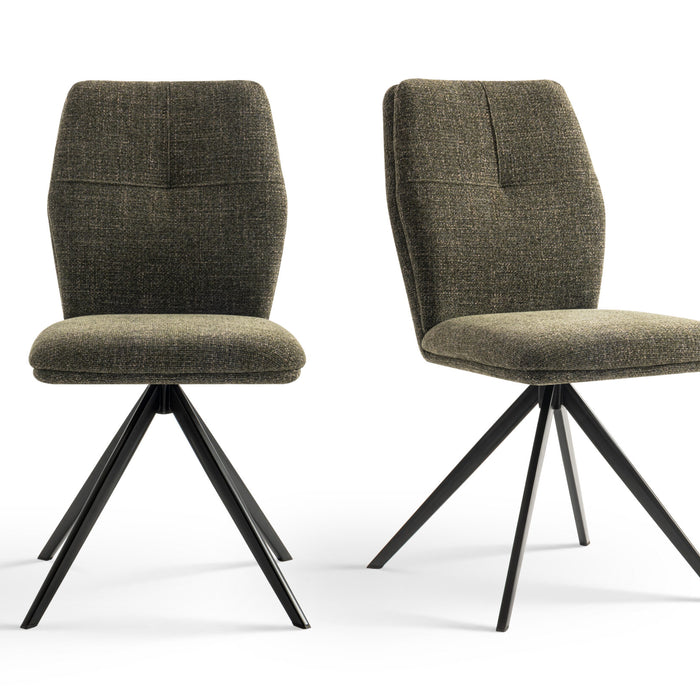 Furnihaus Eetkamerstoelen set van 2 - Emma - Groen - Stof