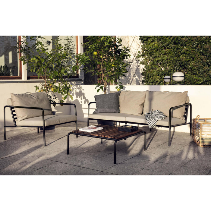 Avon 2-zits loungebank frame zwart stof char heritage