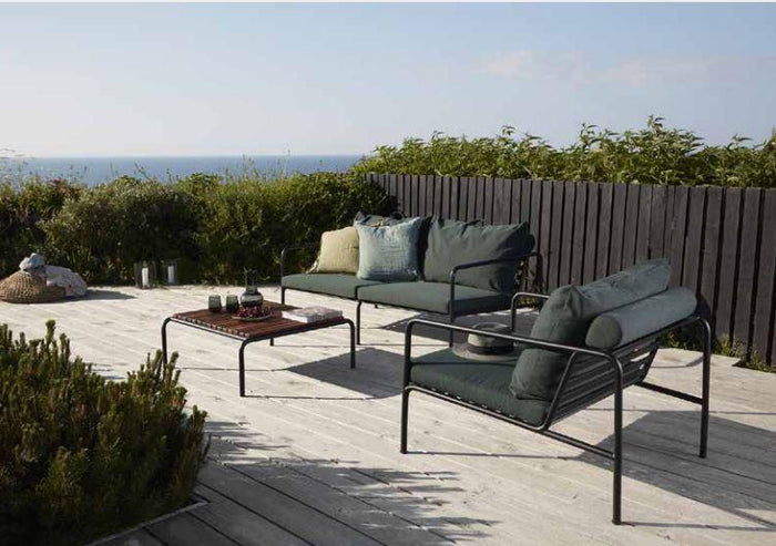 Avon 2-zits loungebank frame zwart stof char heritage