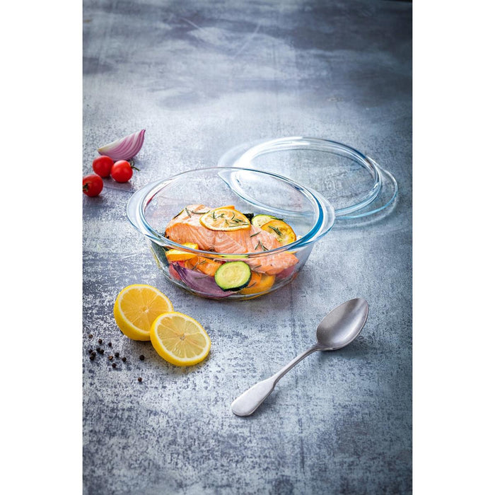 Pyrex Essentials ovenschaal rond met deksel - 1 + 0,3 liter
