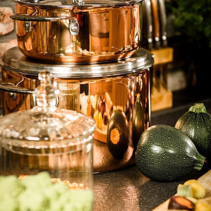 DUCQ  4 delige koperen pannenset  (inductie)