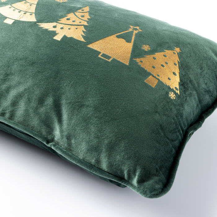 Trees - Kerst kussenhoezen - 30x50 cm, groen