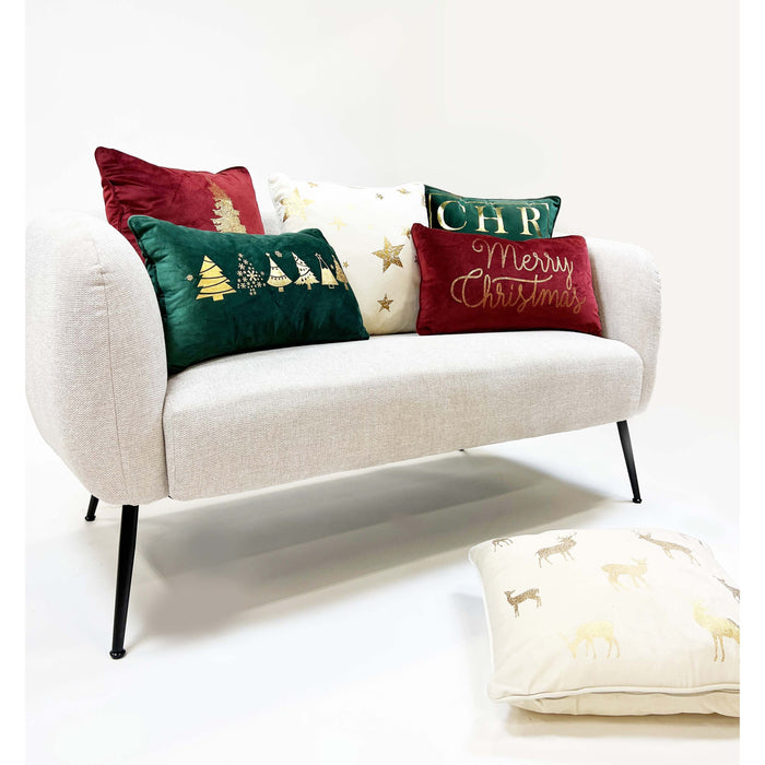 Trees - Kerst kussenhoezen - 30x50 cm, wit