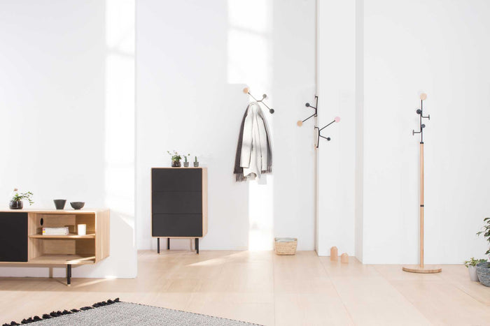 Hook wandkapstok buitenhoek roze