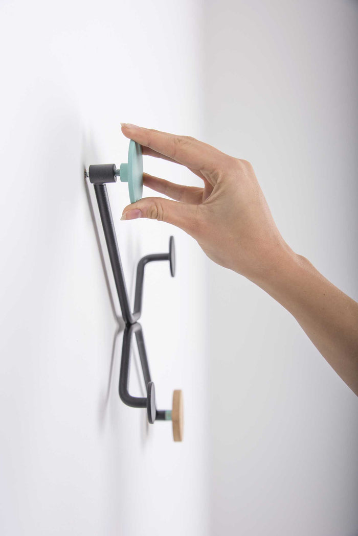 Hook wandkapstok rechte muur groen