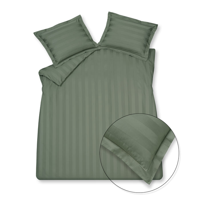 Vandyck Purity Stripe Dekbedovertrek 200 x 200/220 cm - Sage Green