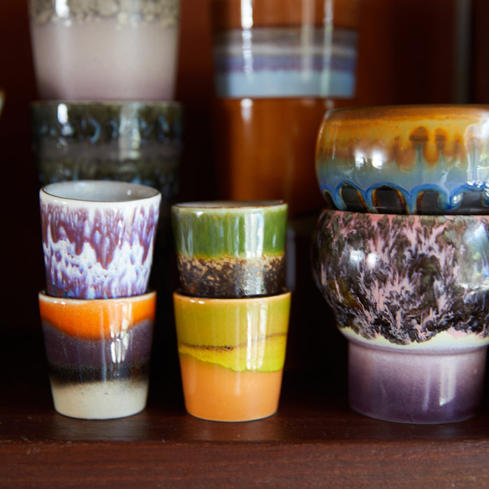 HKliving 70's Ceramics Eierdopjes Set van 4 - Island