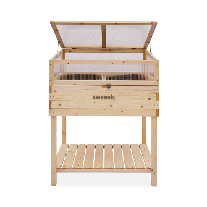 sweeek - Houten moestuinbak met kap op poten
