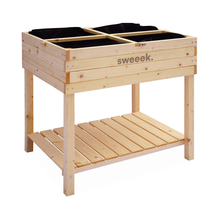 sweeek - Houten moestuinbak met kap op poten