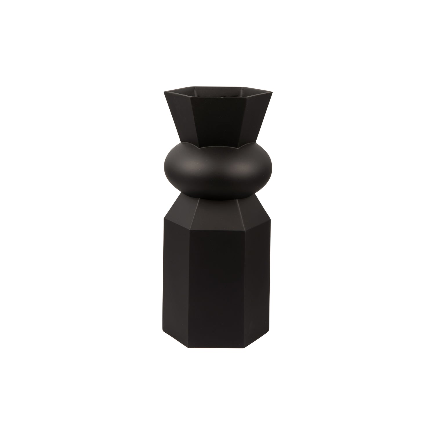 present time - Vase Geo King polyresin black