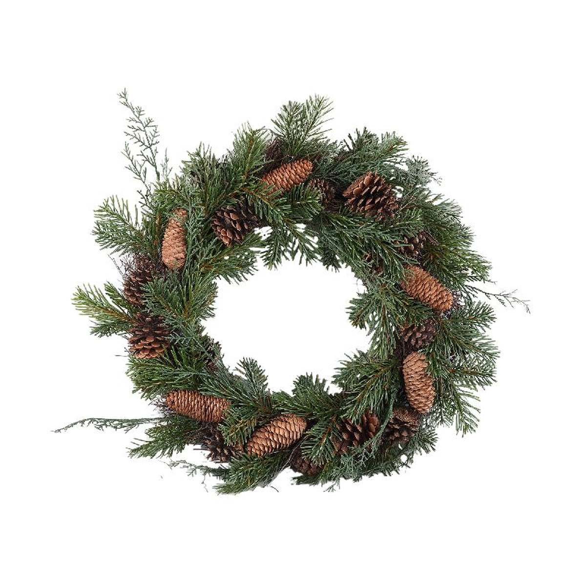 PTMD Kerstkrans Wreath - 46x10x46 cm - Polyester - Bruin