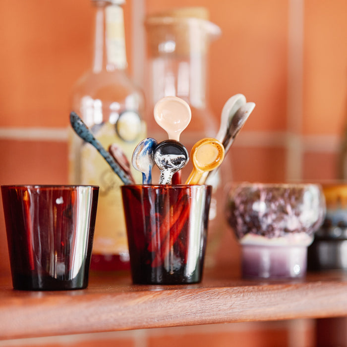 HKliving 70's Ceramics Lepels Set van 4 - L 12,5 cm - Force