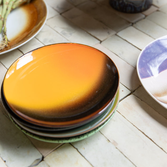 HKliving 70's Dessertbord Ø 17,5 cm - Set van 2 - Sunshine