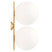 Flos IC Lights C|W2 Double wandlamp messing