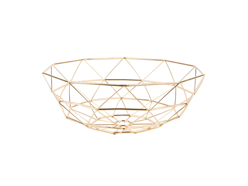 present time - Fruitschaal Diamond Cut - Goud - L - 35x13cm