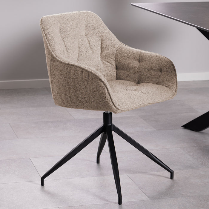 by fonQ  Lopin Eetkamerstoel - Beige - Kruispoot