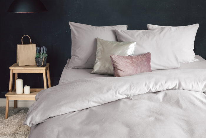 Eleganzzz Dekbedovertrek Flanel Uni licht grijs