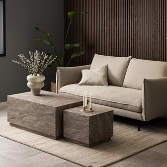 by fonQ Dice Bijzettafel Set van 2 - Rechthoekig - Grijs