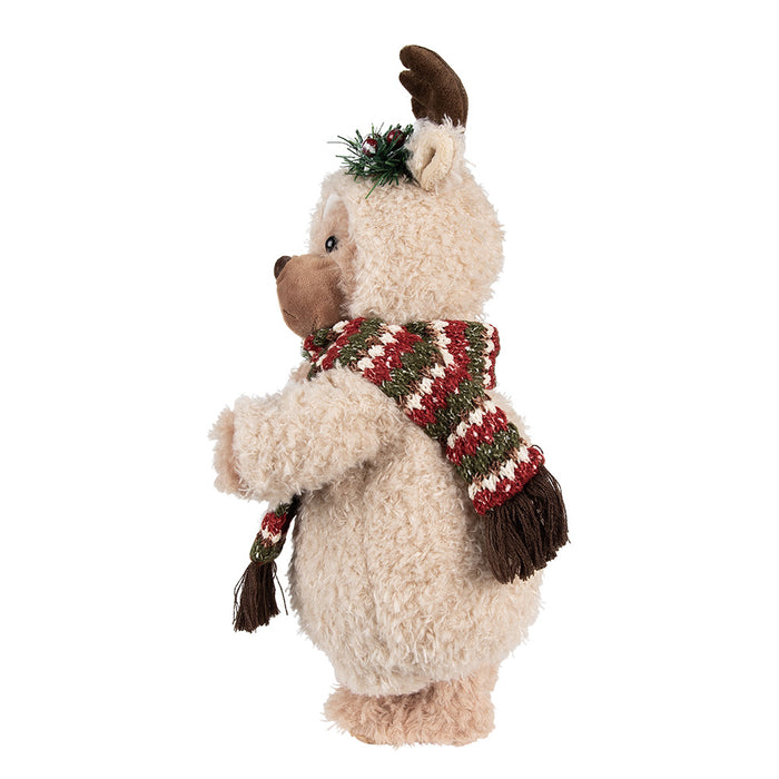 Clayre & Eef Kerstdecoratie Beer 38 cm Beige Bruin Kunststof