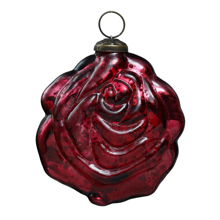 PTMD Liv Kerstbal Roos - H10 x Ø10 cm - Glas - Wijnrood