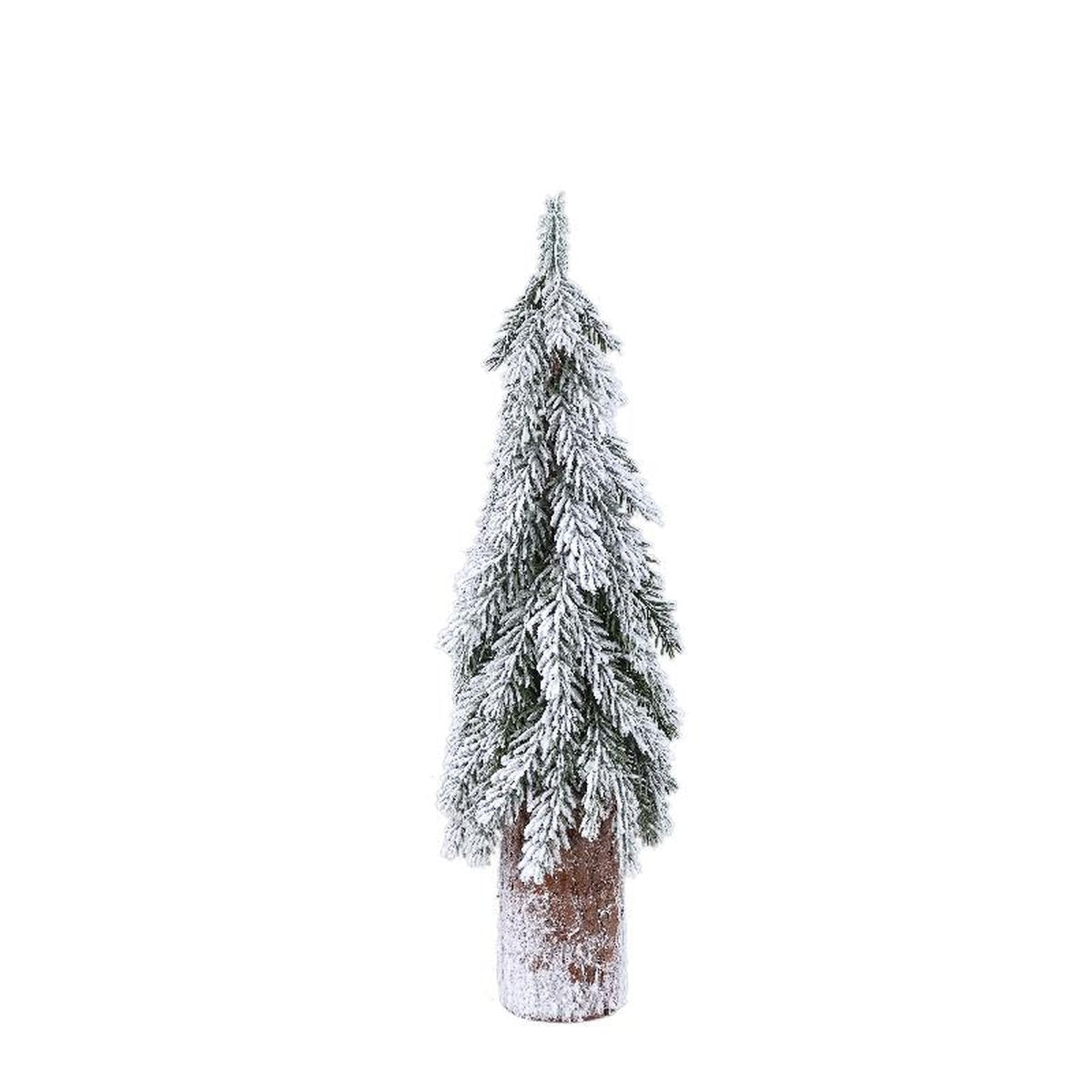PTMD Kerstversiering Sneeuw Boom Dudley - 18x18x57 cm - Hout - Groen