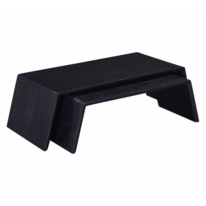 Giga Meubel - Salontafel Zwart Set van 2 - Mangohout - 115x50x34cm