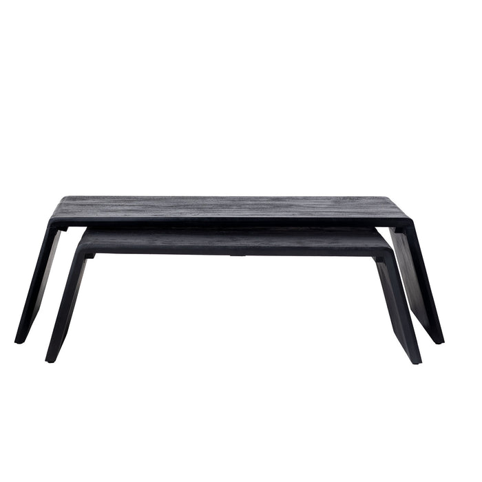 Giga Meubel - Salontafel Zwart Set van 2 - Mangohout - 115x50x34cm