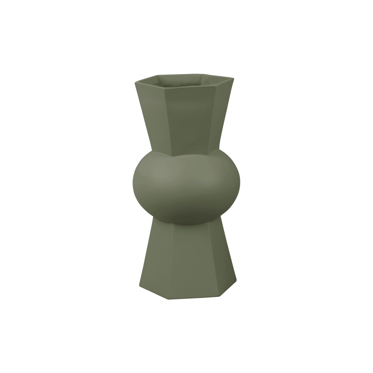 present time - Vase Geo Count polyresin jungle green