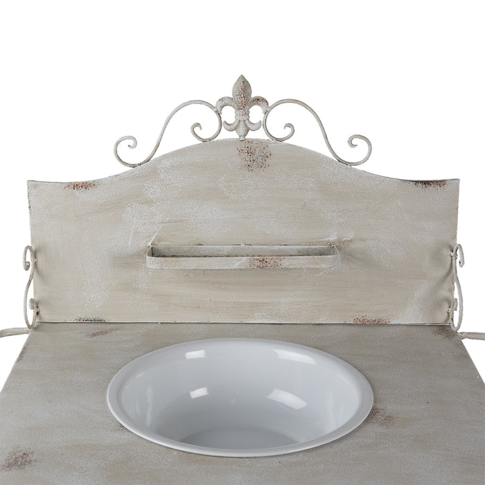 Kaptafel 72x48x114 cm Wit Ijzer Rechthoek