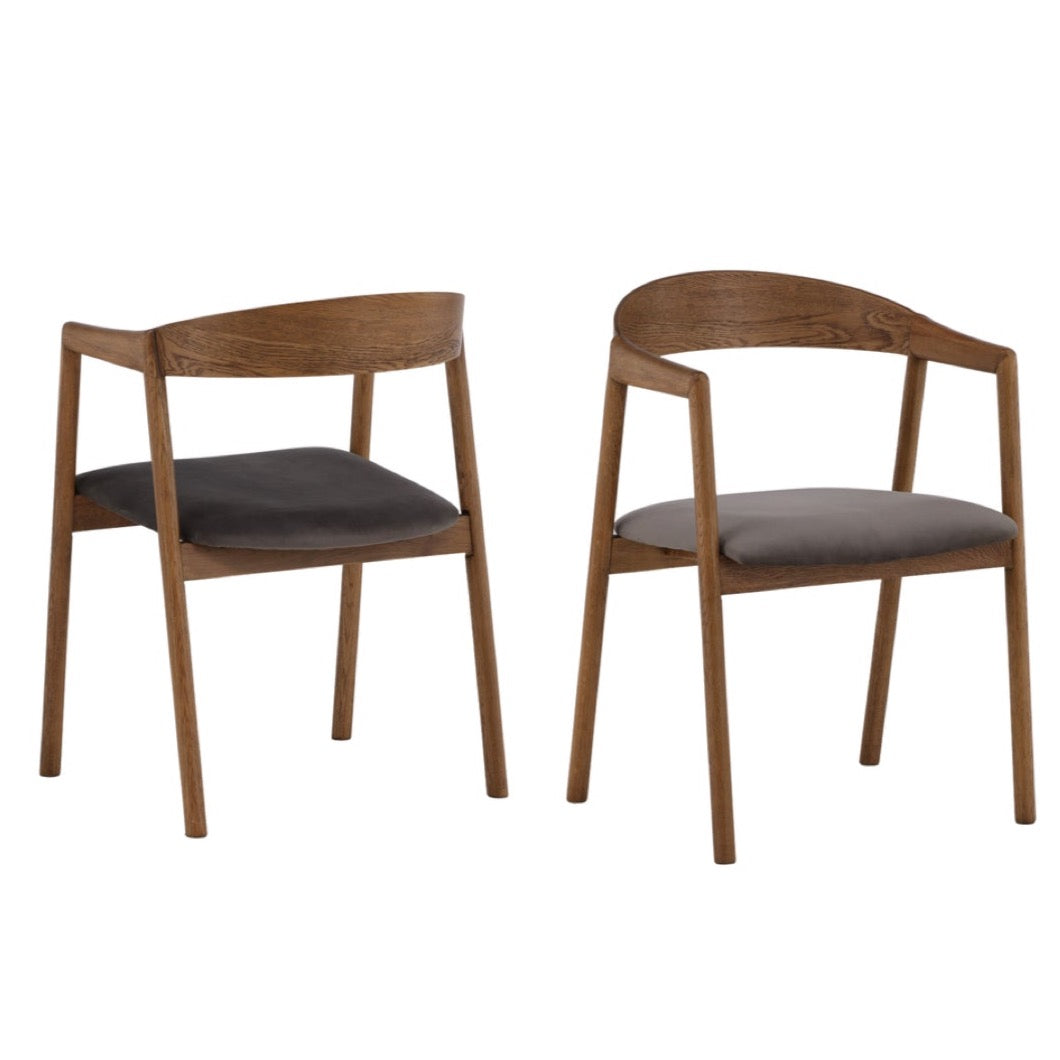 Rebellenclub Loima Eetkamerstoel - Set van 2 - Walnoot