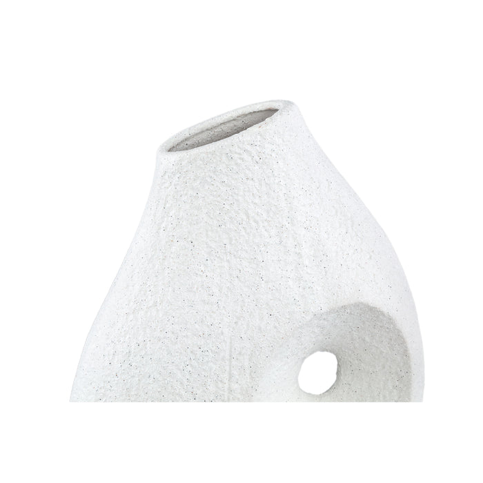 PTMD Fabiol White ceramic organic pot with hole