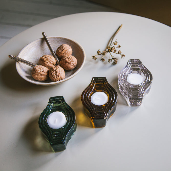 Brût Homeware, Set van 2 Waxinelichthouder Round, clear