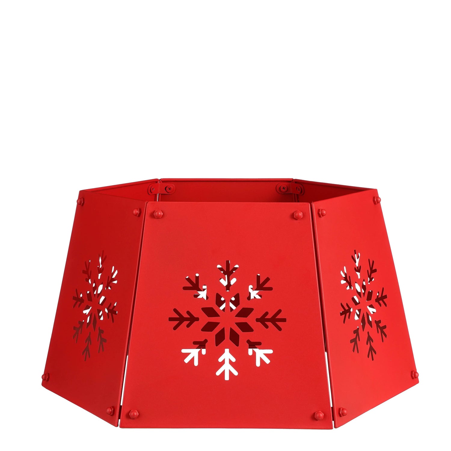House of Seasons Kerstboomrok - L50,5 x B41 x H26 cm - Metaal - Rood
