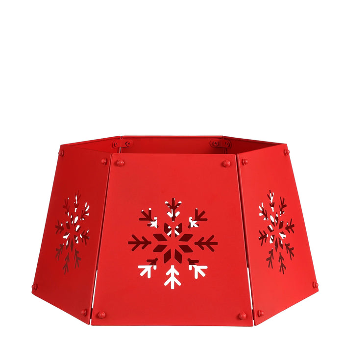 House of Seasons Kerstboomrok - L50,5 x B41 x H26 cm - Metaal - Rood