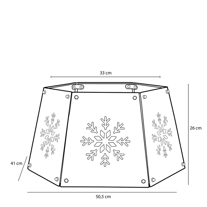 House of Seasons Kerstboomrok - L50,5 x B41 x H26 cm - Metaal - Rood