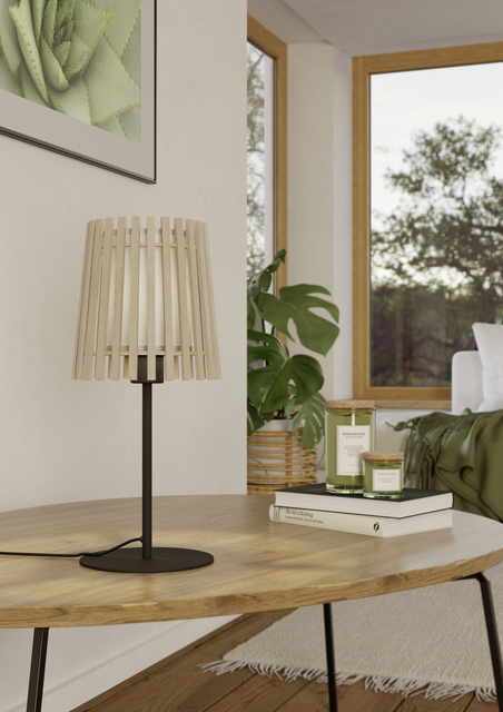 EGLO Fattoria Tafellamp - E27 - 45 cm - Zwart|Bruin|Wit