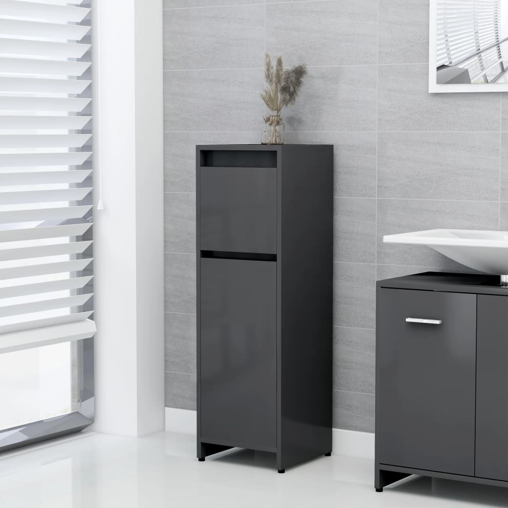 Prolenta Premium - Badkamerkast 30x30x95 cm spaanplaat grijs